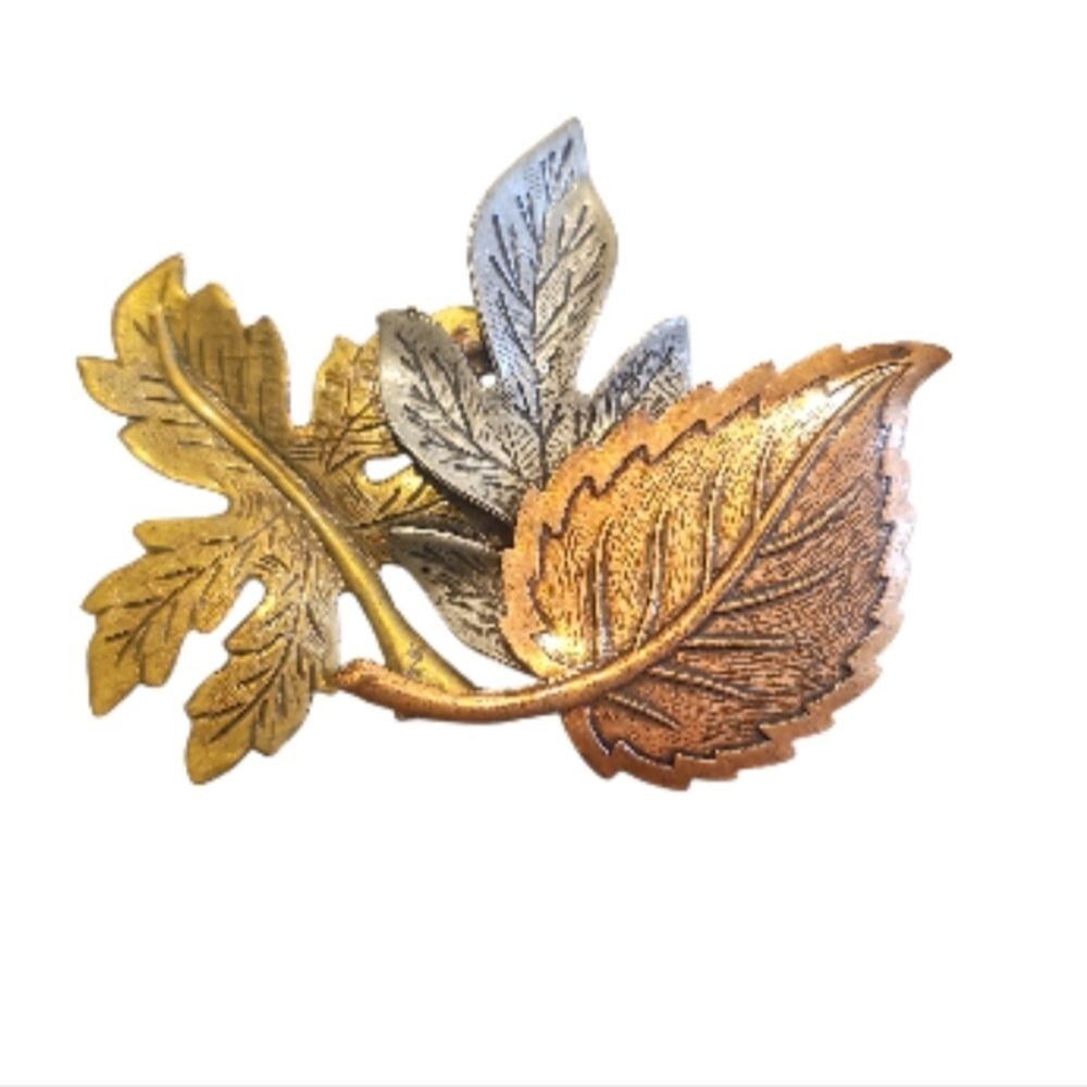 Gold and Silver Leaf Brooch